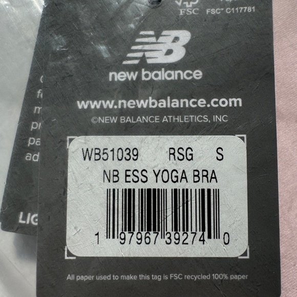 NWT New Balance Essential Yoga Bra - Rose Sugar - Small - Picture 5 of 5